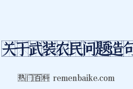 关于武装农民问题造句是什么意思的图片